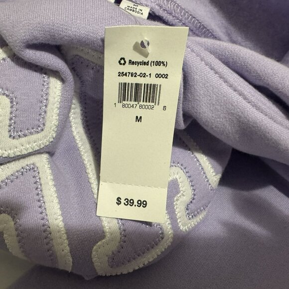 Gap Spellout Pullover Hoodie Womens Lilac Sweatshirt Pocket Streetwear Sz M NWT - Picture 5 of 5